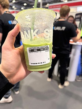 Labl.it labels on a plastic cup