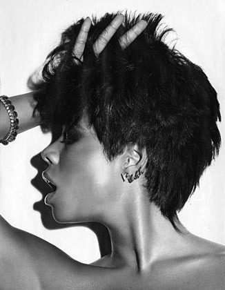 Woman in black with wine-red linear background