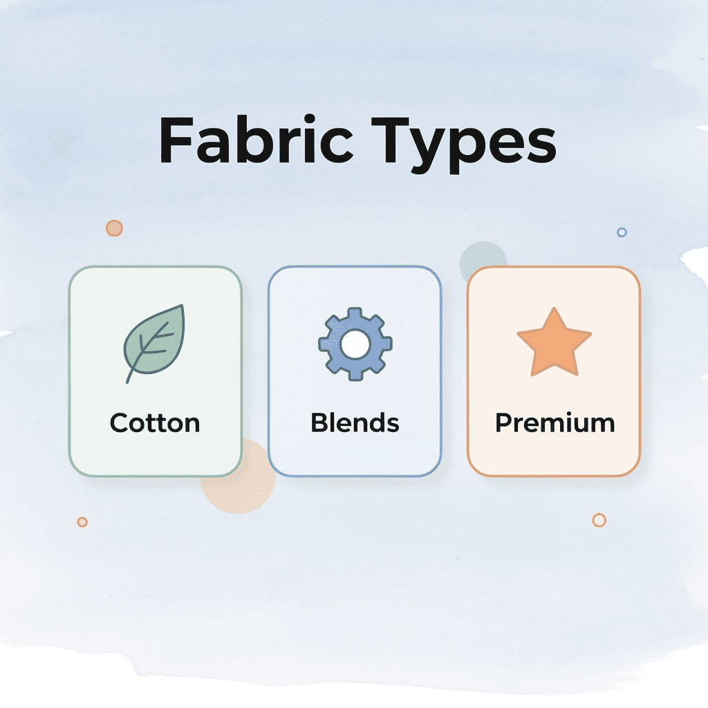 Infographic showing different fabric types for screen printing
