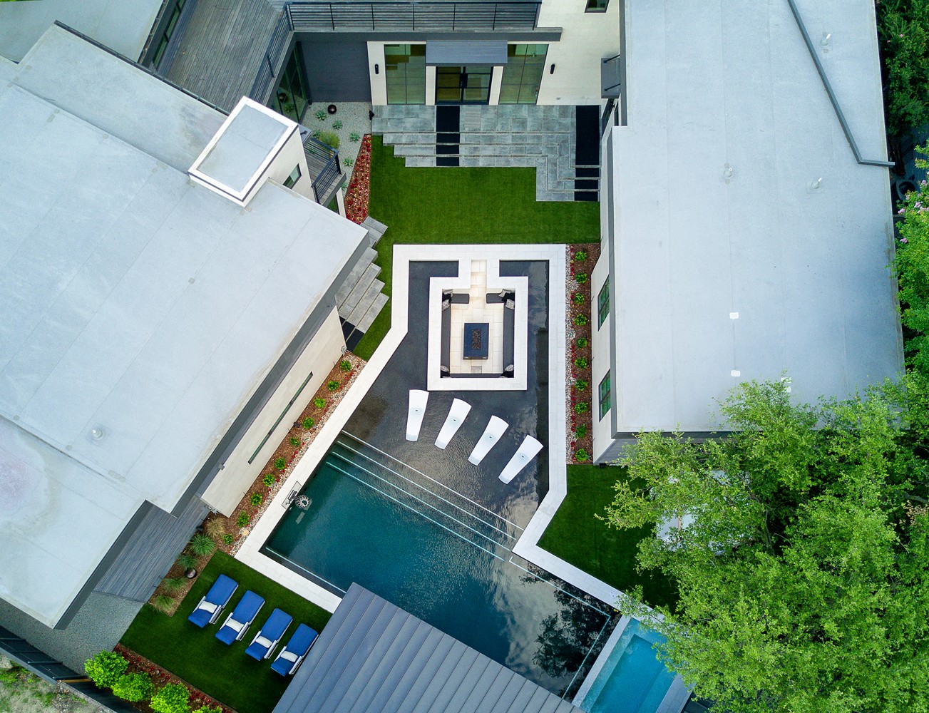 Frech drain design in a Dallas Backyard