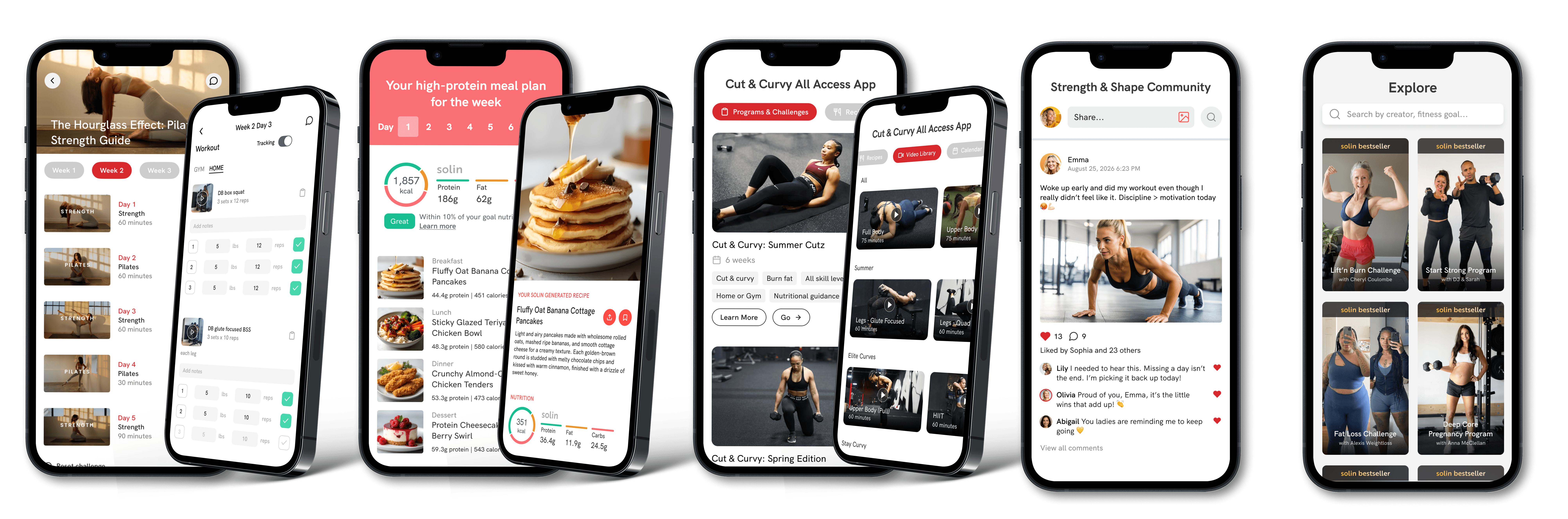 Solin product ecosystem showing community, explore, and challenge experiences