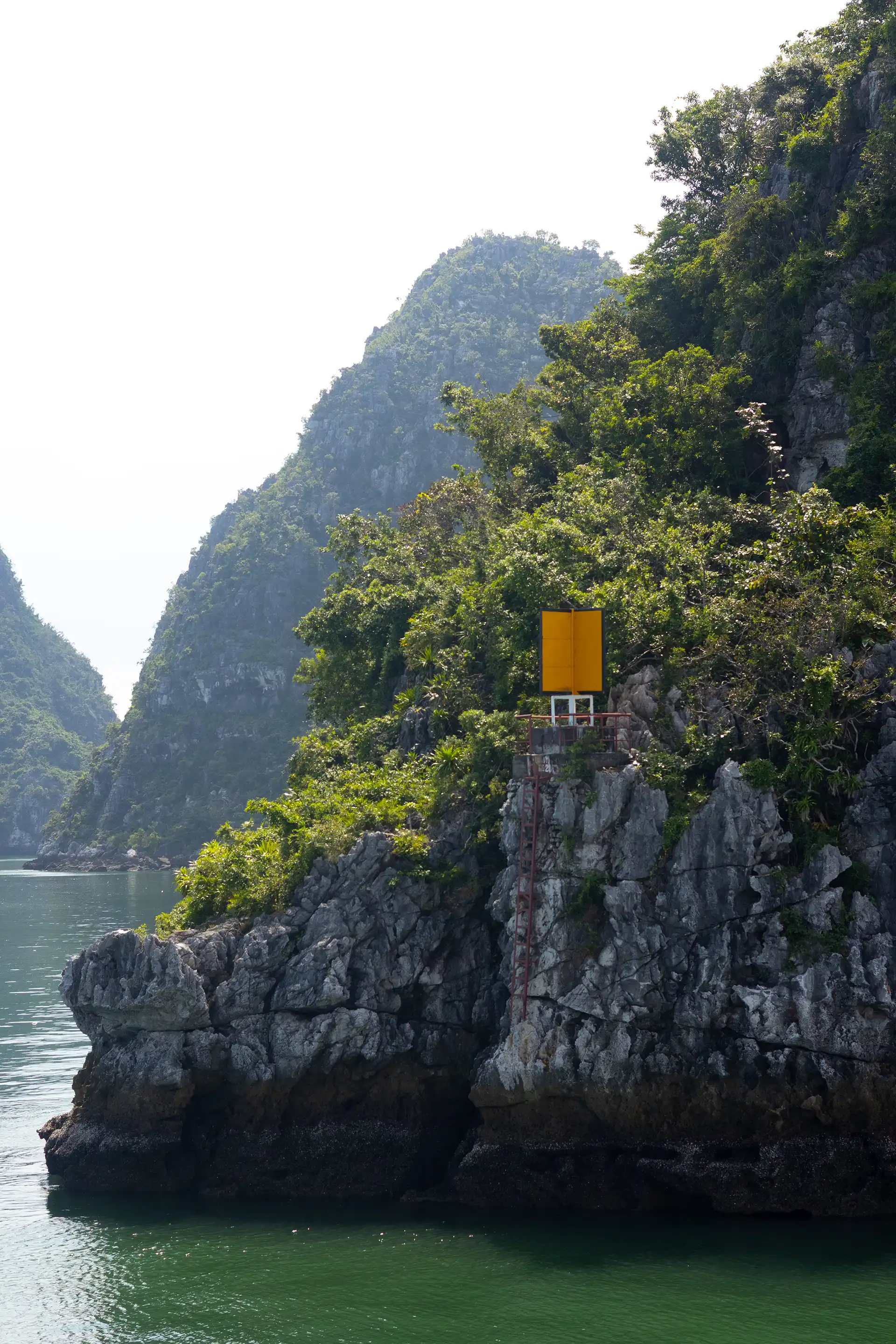 Cliff of a tropical island in Ha Long Bay in Vietnam