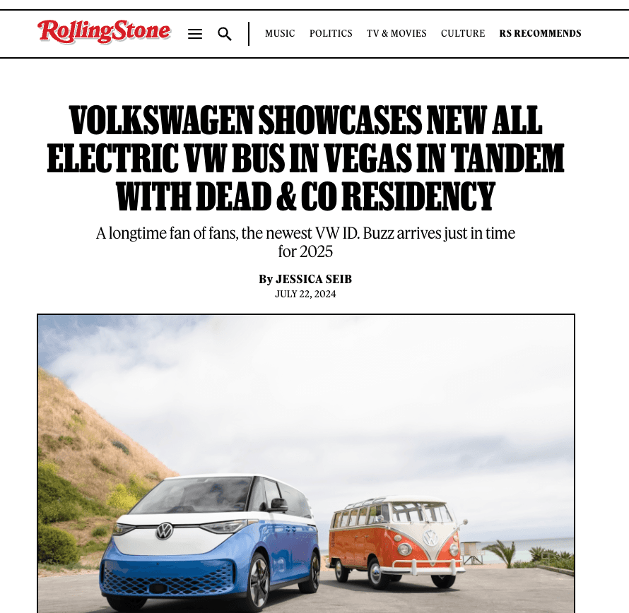 Volkswagen ID Buzz activation with Warner Music Group and Grateful Dead Enterprises — music strategy by Groove Guild.