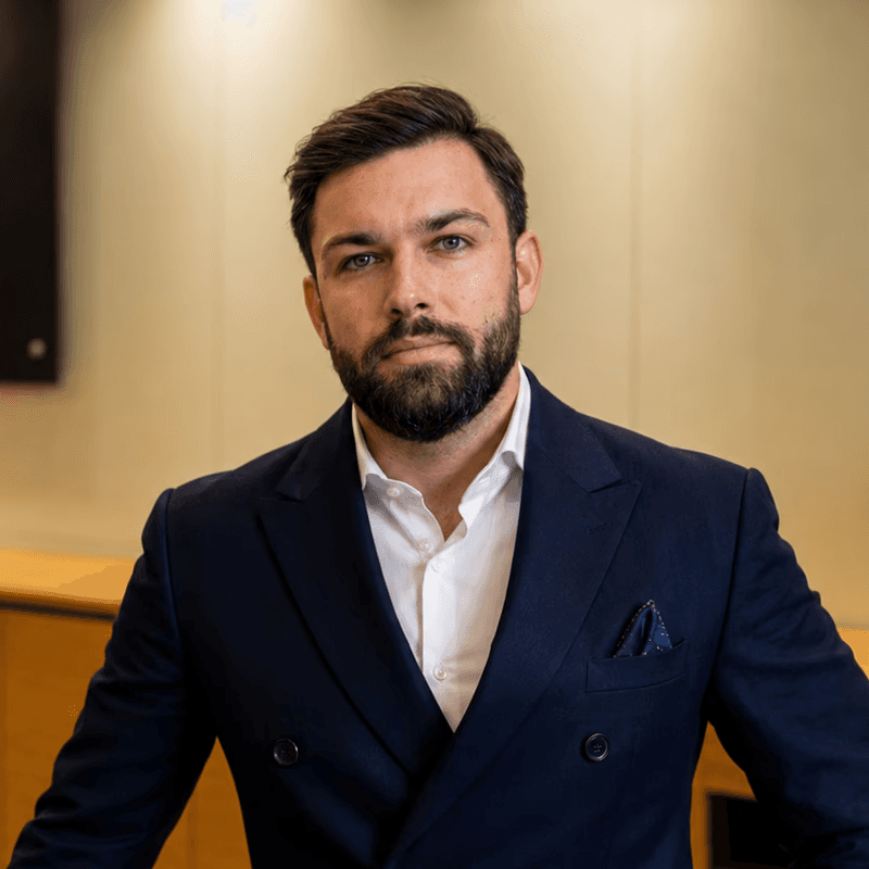 Portrait image of recently hired tech professional