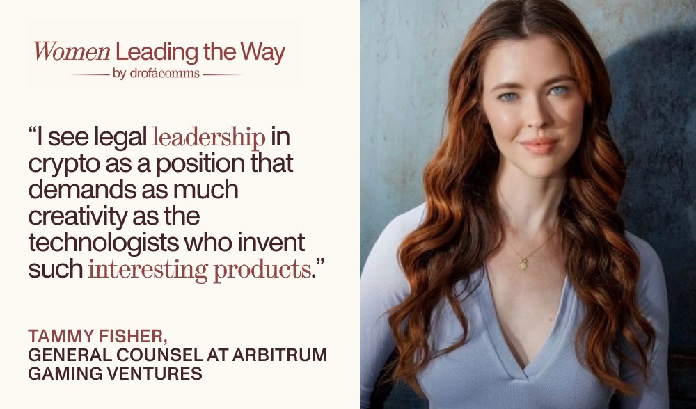 Tammy Fisher, General Counsel at Arbitrum Gaming Ventures, featured in the Women Leading the Way interview on Web3 gaming law