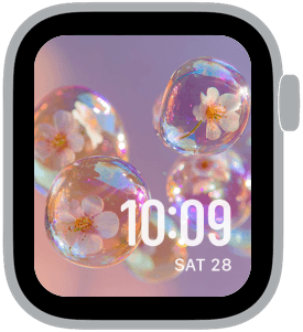 bubble garden Apple Watch face preview 2 featuring floral, modern, summer, and spring.