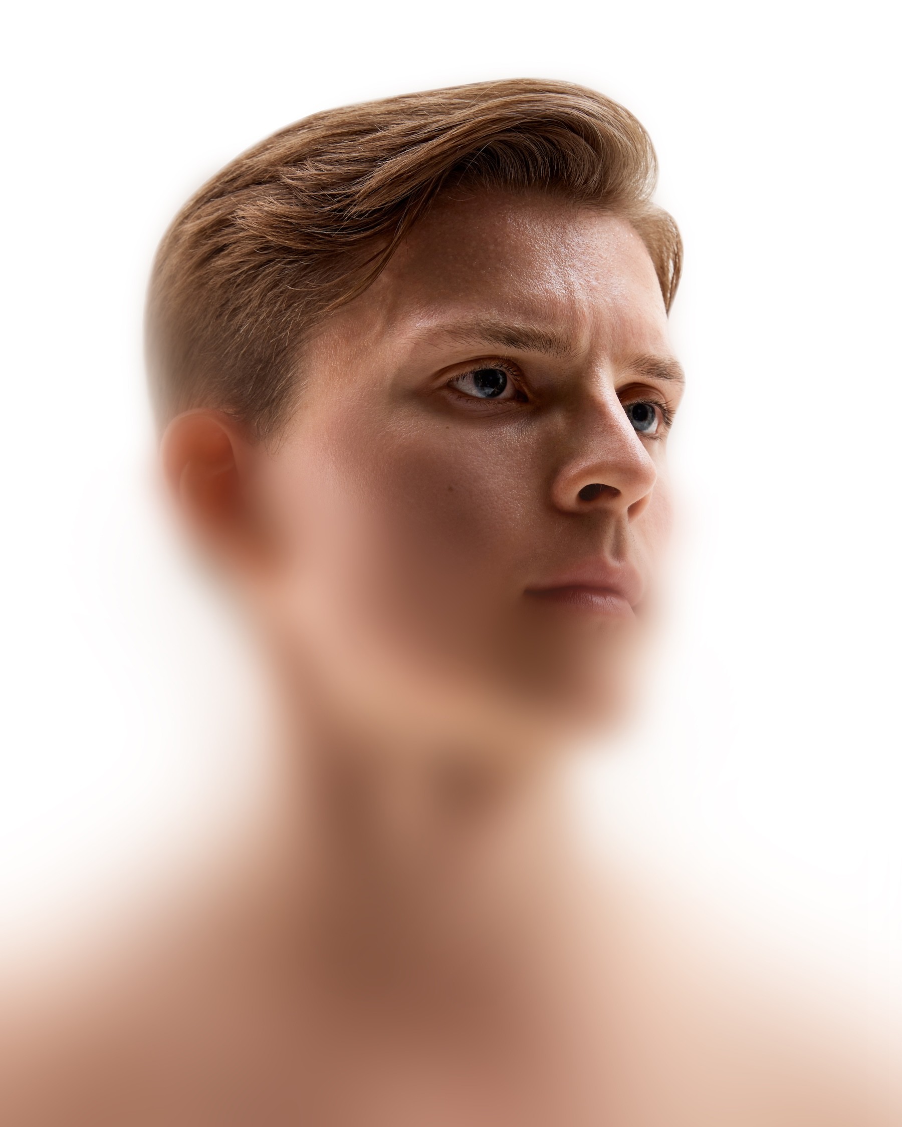 middle age man with good hair in gray