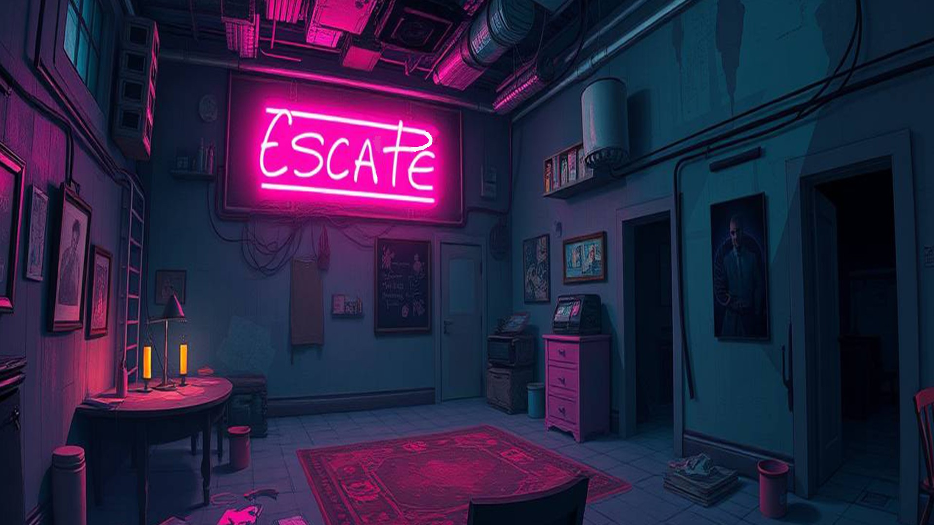 Inside of a mystery escape room at The Hidden Hour