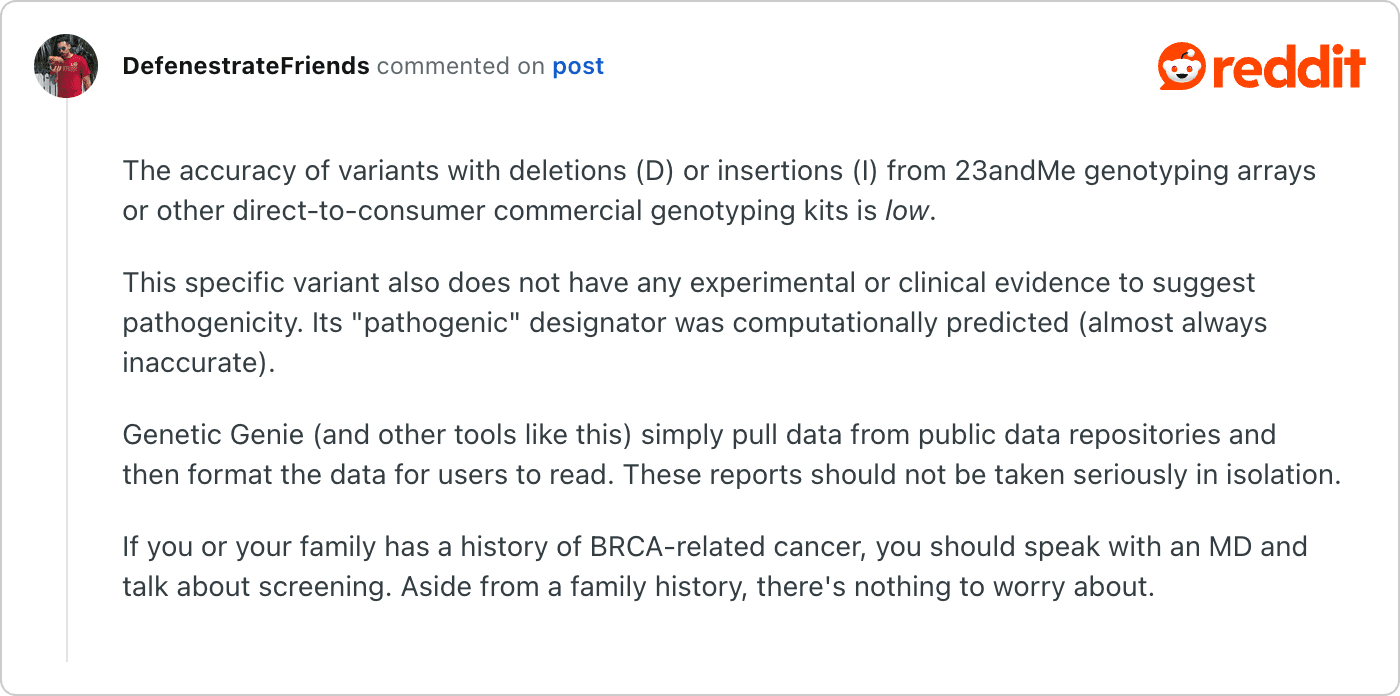Post on Reddit