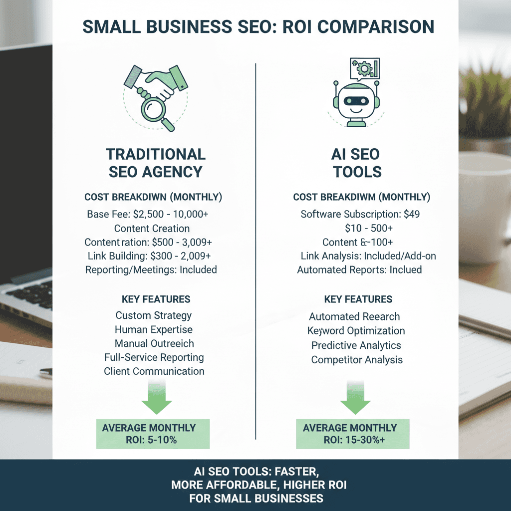 AI SEO tools small business ROI comparison chart