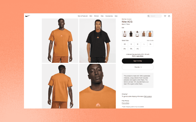 A product image on a sportsware website.