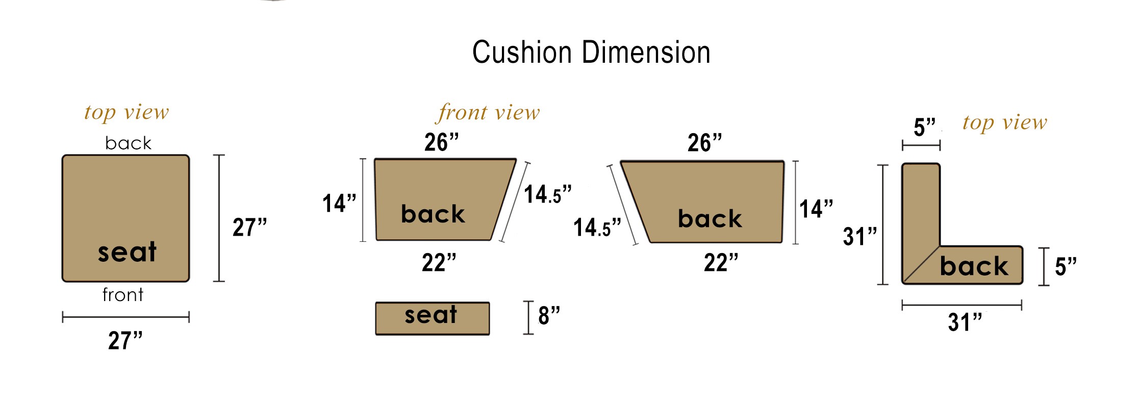 cushion size