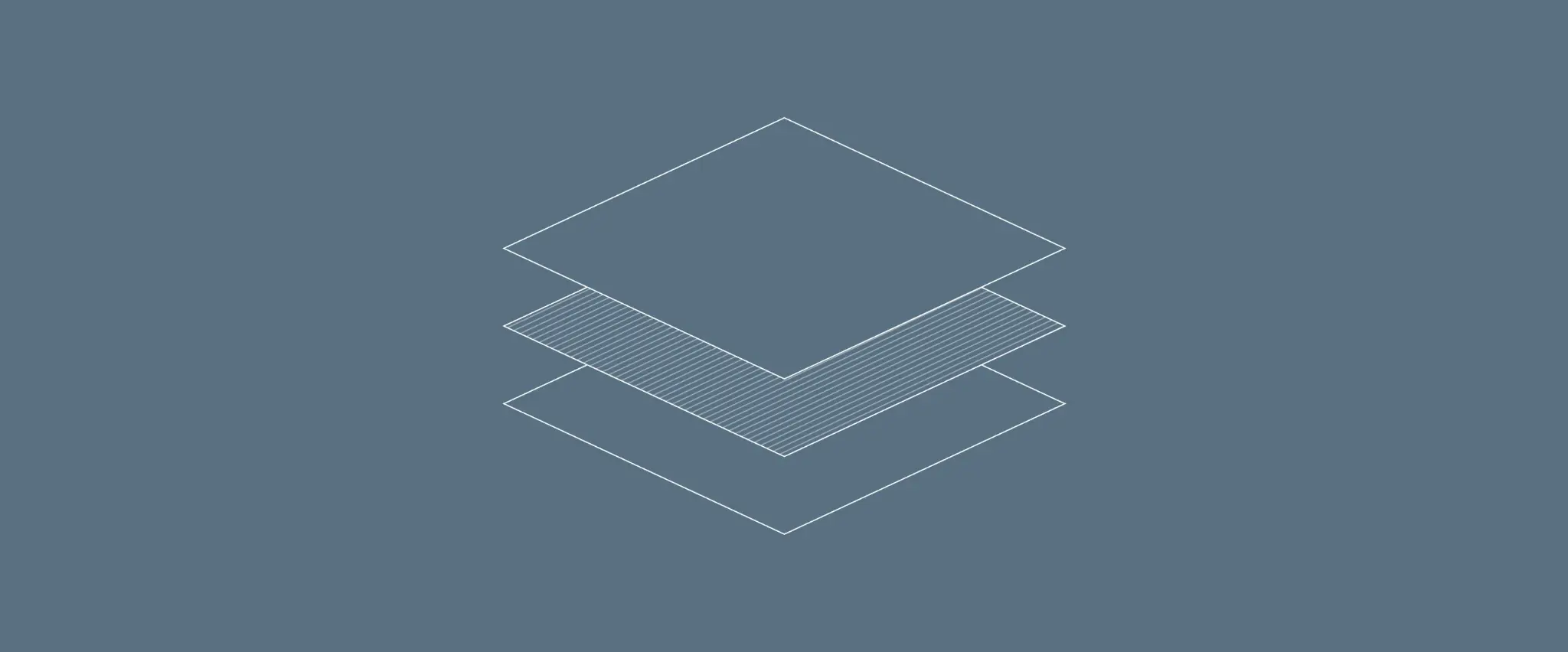 Stacked squares with striped pattern