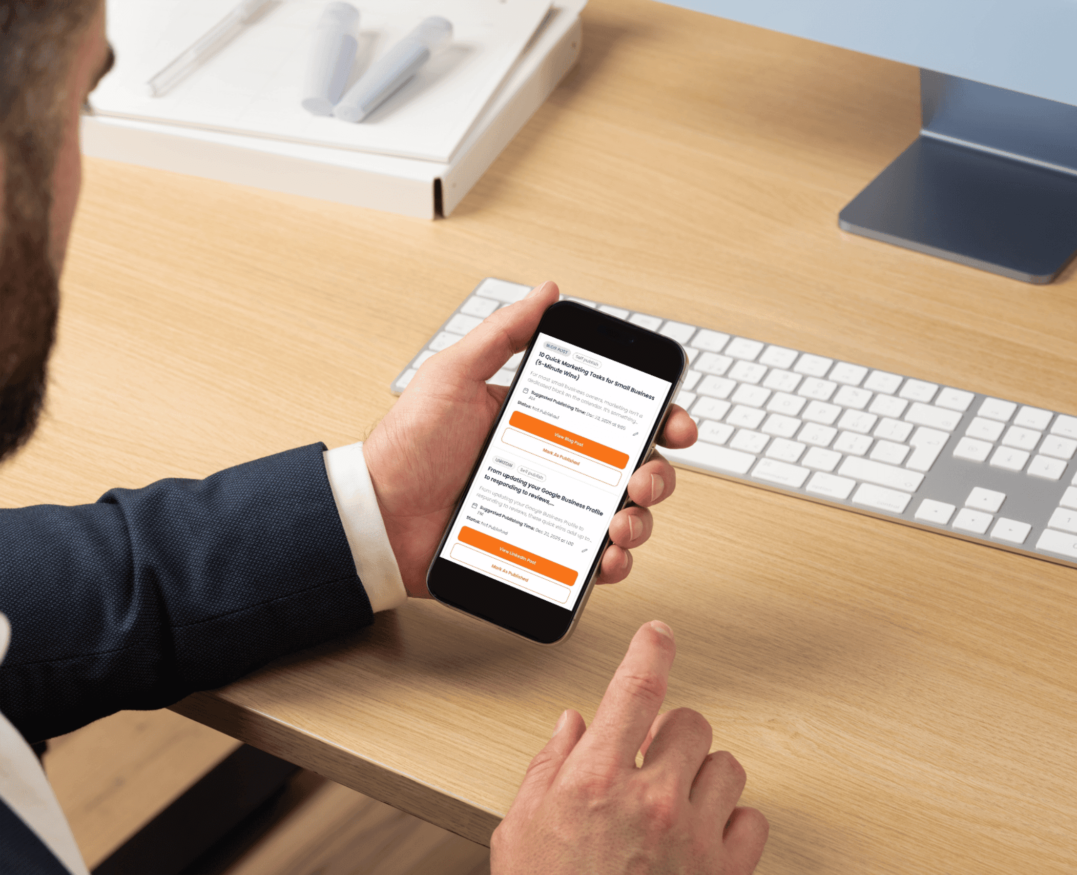 A mockup of Freelio's mobile app