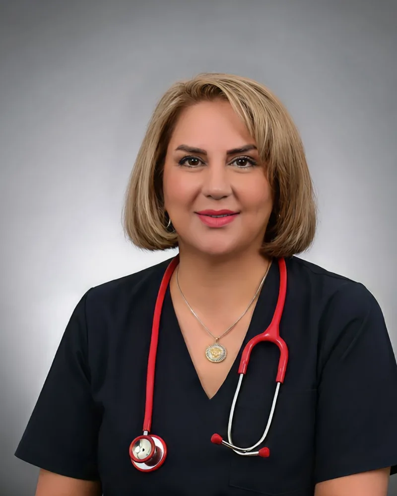 Portrait of Zahra Changizi Mohammadi with stethoscope