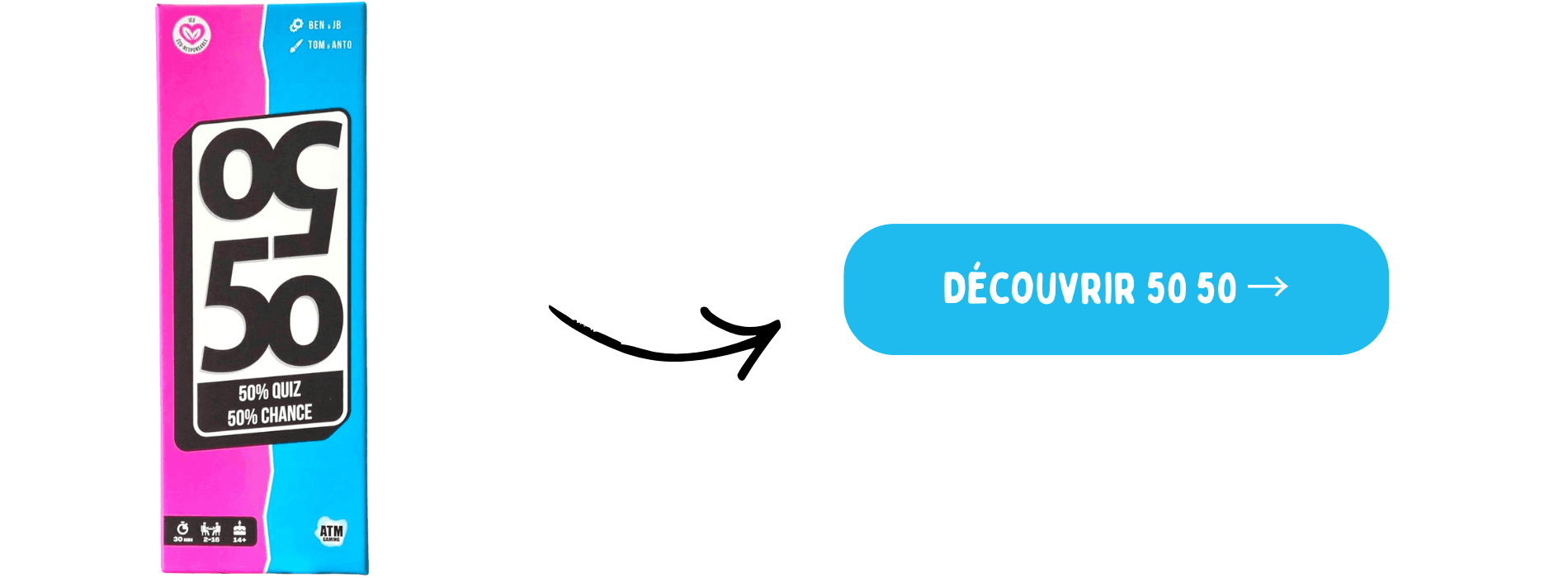 jeu apéro 50 50 ATM Gaming — boîte et cartes