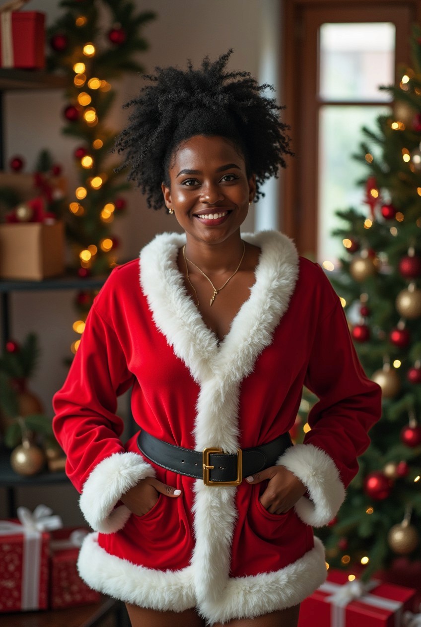 christmas black sexy woman