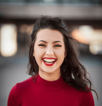 closeup photography of woman smiling