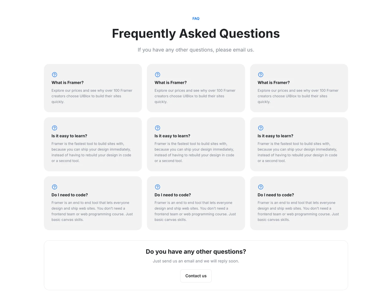 700+ Prebuilt Sections, Layouts - Frameblox UI kit