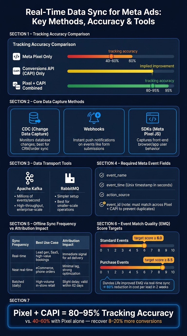 Meta Pixel vs CAPI vs Combined: Tracking Accuracy & Real-Time Sync Methods