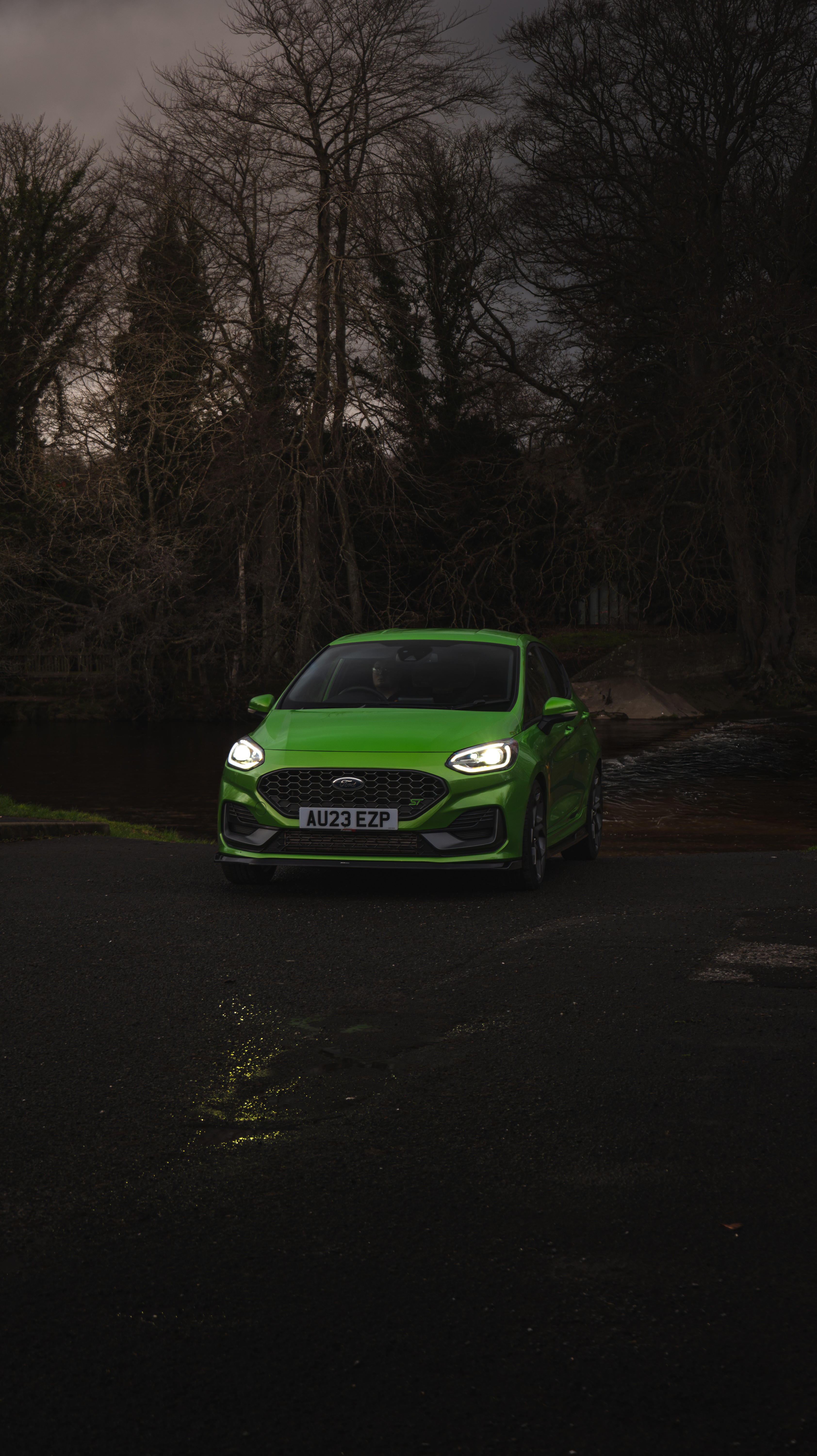 Fiesta st front shot in the countryside