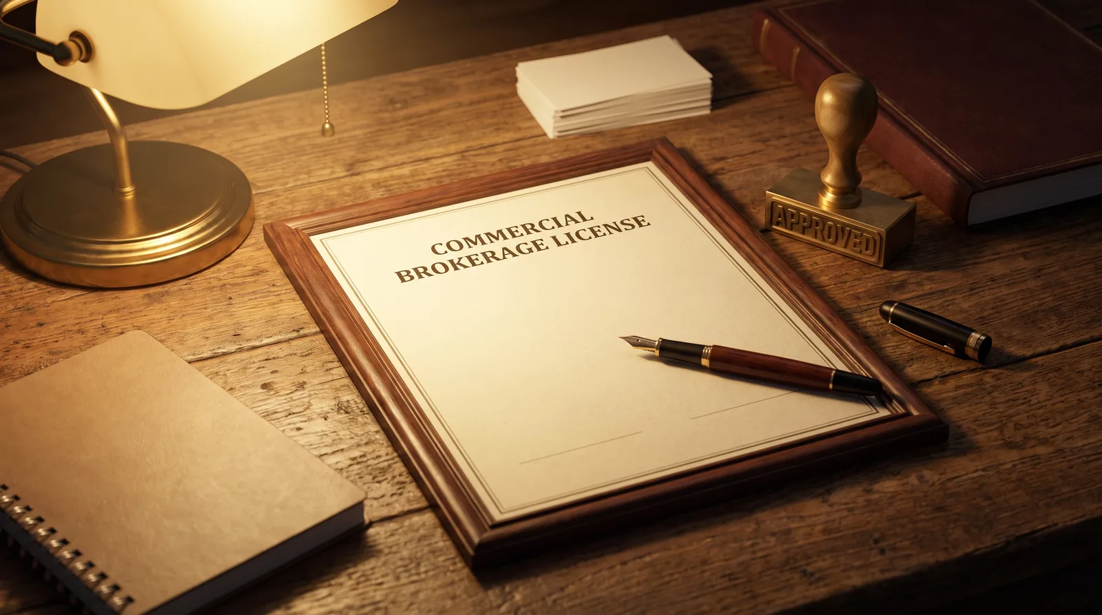 Commercial brokerage license Dubai steps and cost documents on desk