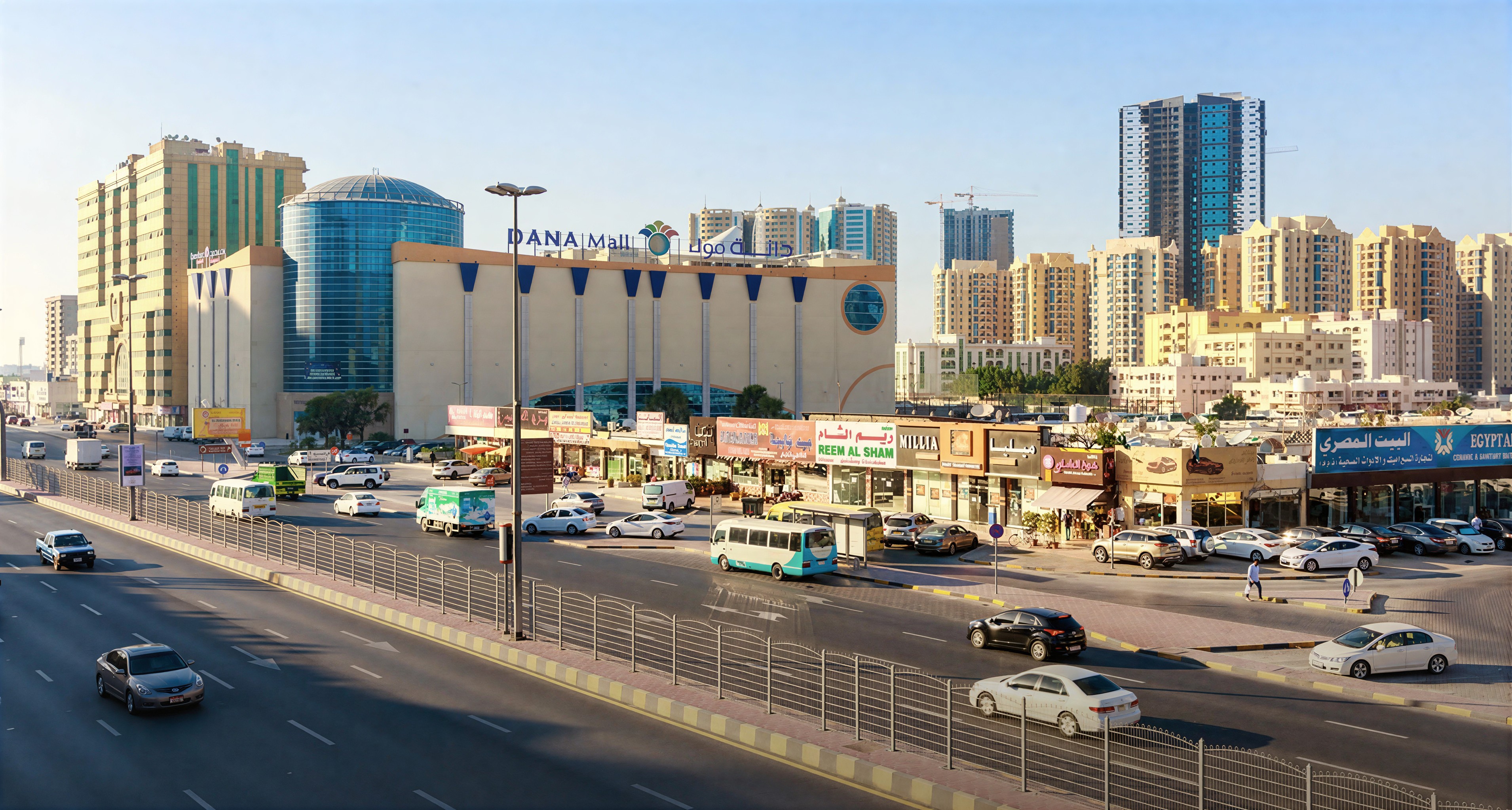 Visual representation of Al Rashidiya, Dubai, in stock video format, emphasizing urban vibrancy and modernity.