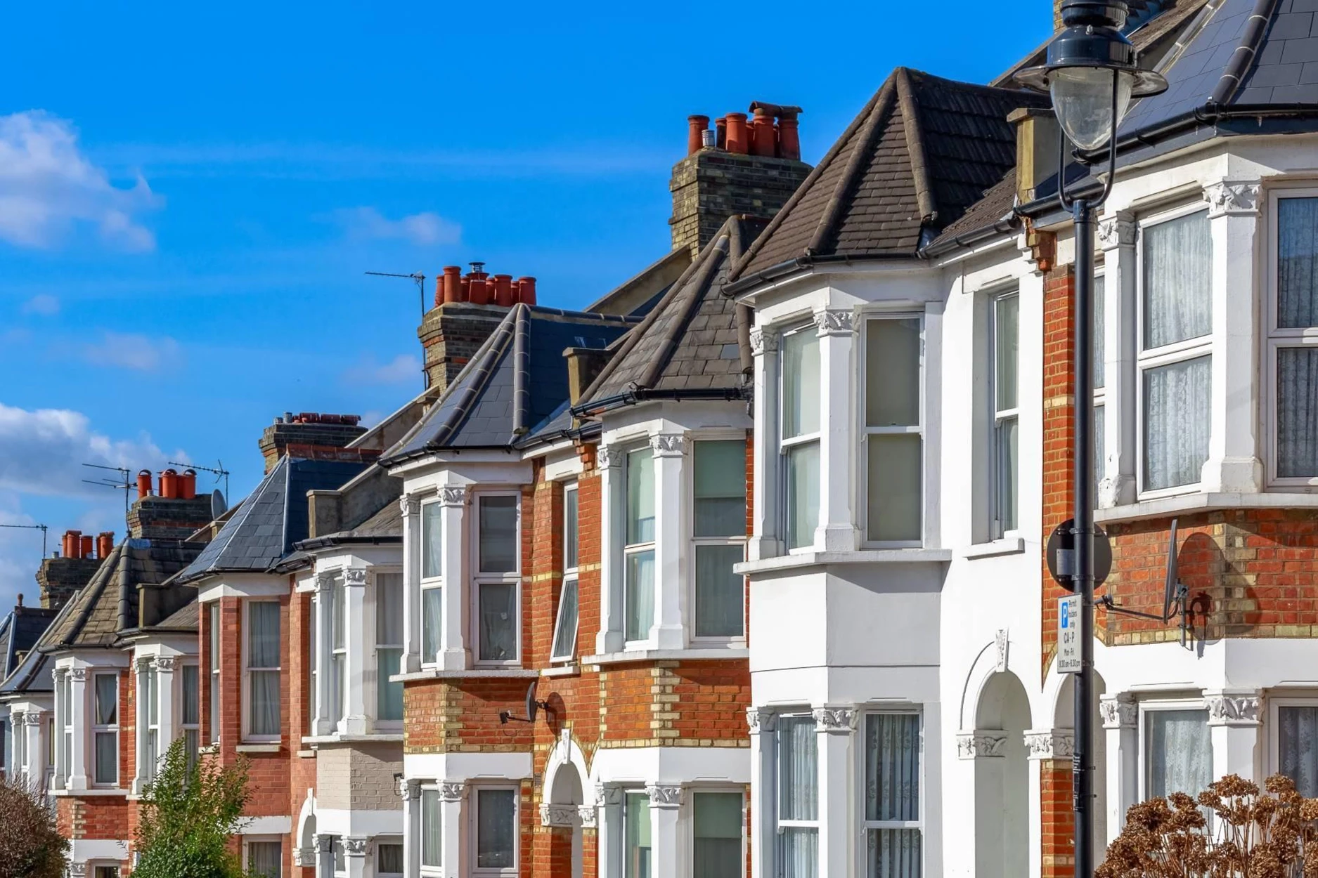 Row of English terraced houses