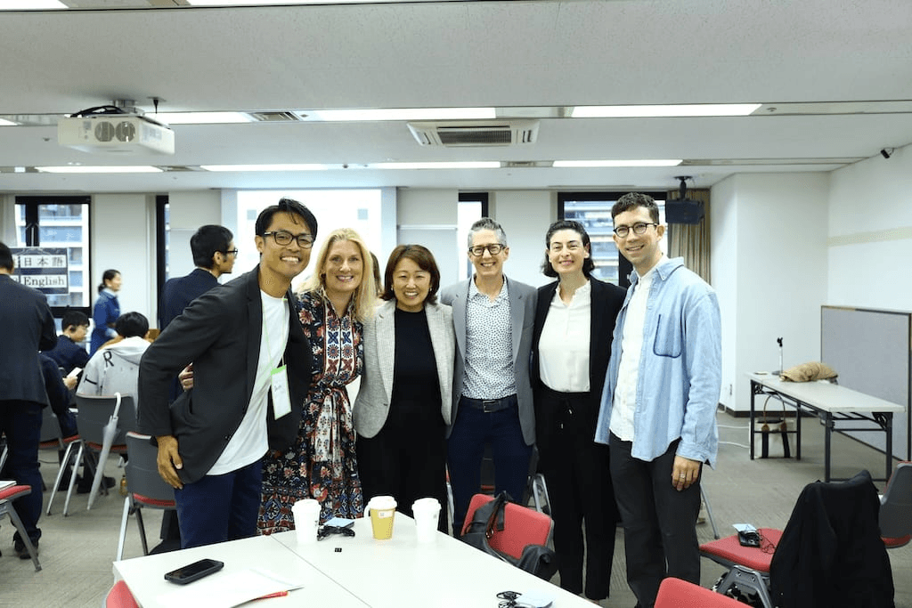 From left: Daichi Onuma, Cosmo Fujiyama Ghaznavi, and the five U.S. guest speakers.