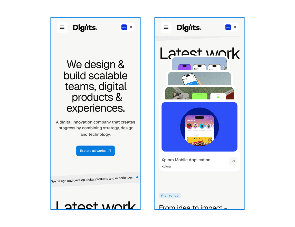 Digiits agency mobile hero section