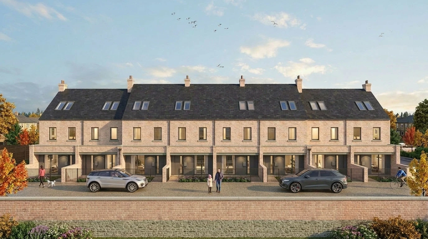 CGI render of Foundry Court, a new residential development in Ripon by Kearby Homes