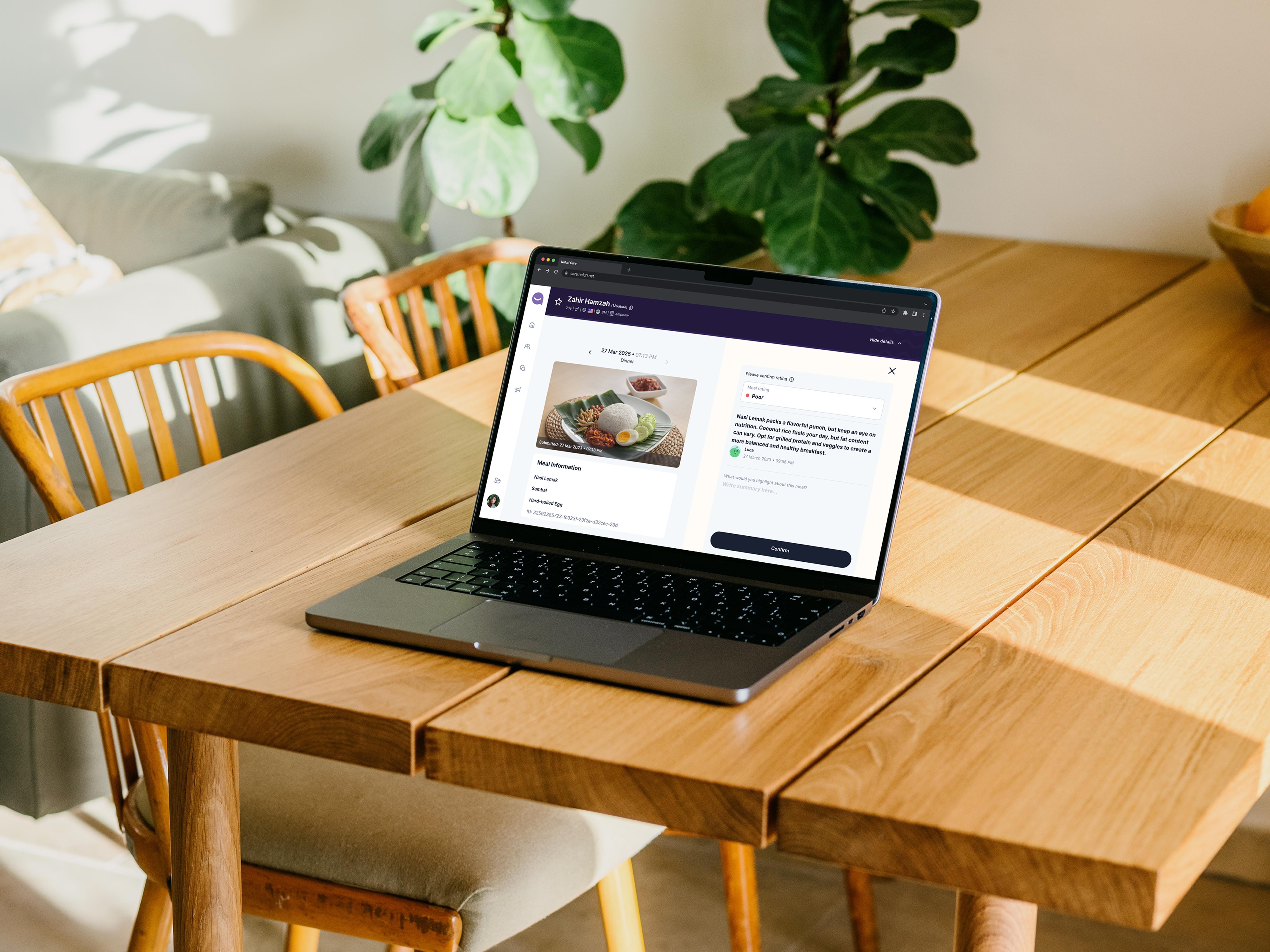 laptop on a table