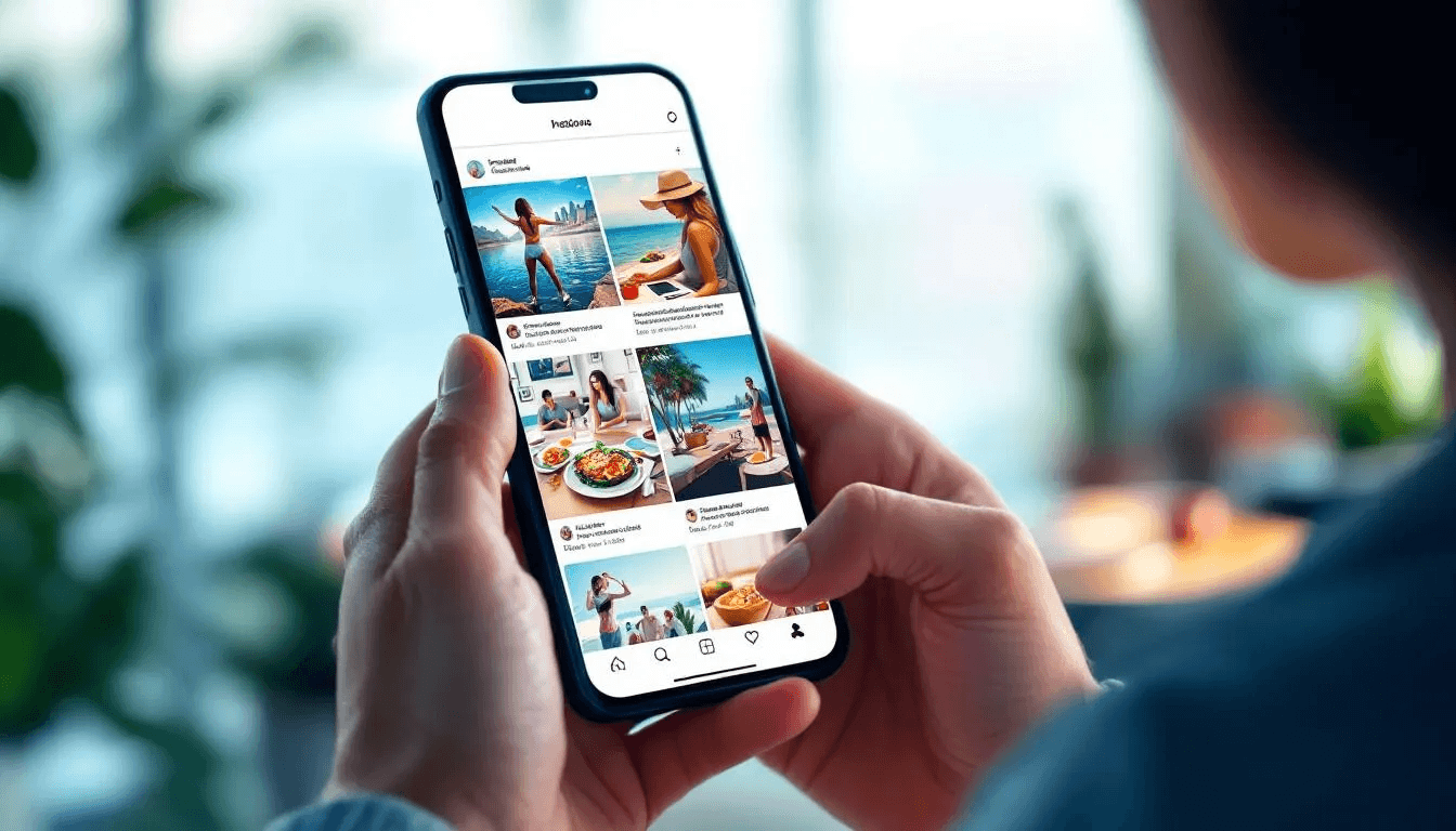 The image depicts a vibrant visualization of a social media hashtag campaign, showcasing multiple user-generated content posts from various social media platforms. Each post features authentic and relatable content shared by social media users, highlighting their engagement with the brand and fostering a sense of community among ugc creators.