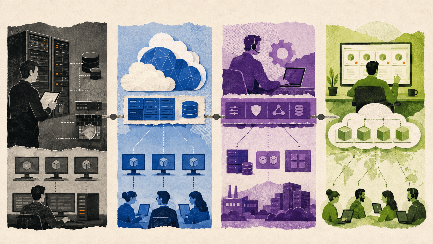 An editorial comparison of self-managed VDI, cloud VDI, enterprise DaaS, and managed cloud computer environments.
