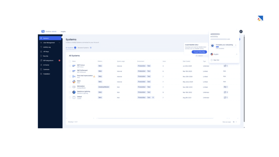 WalkMe: Best for Complex Product Adoption and In-App Guidance