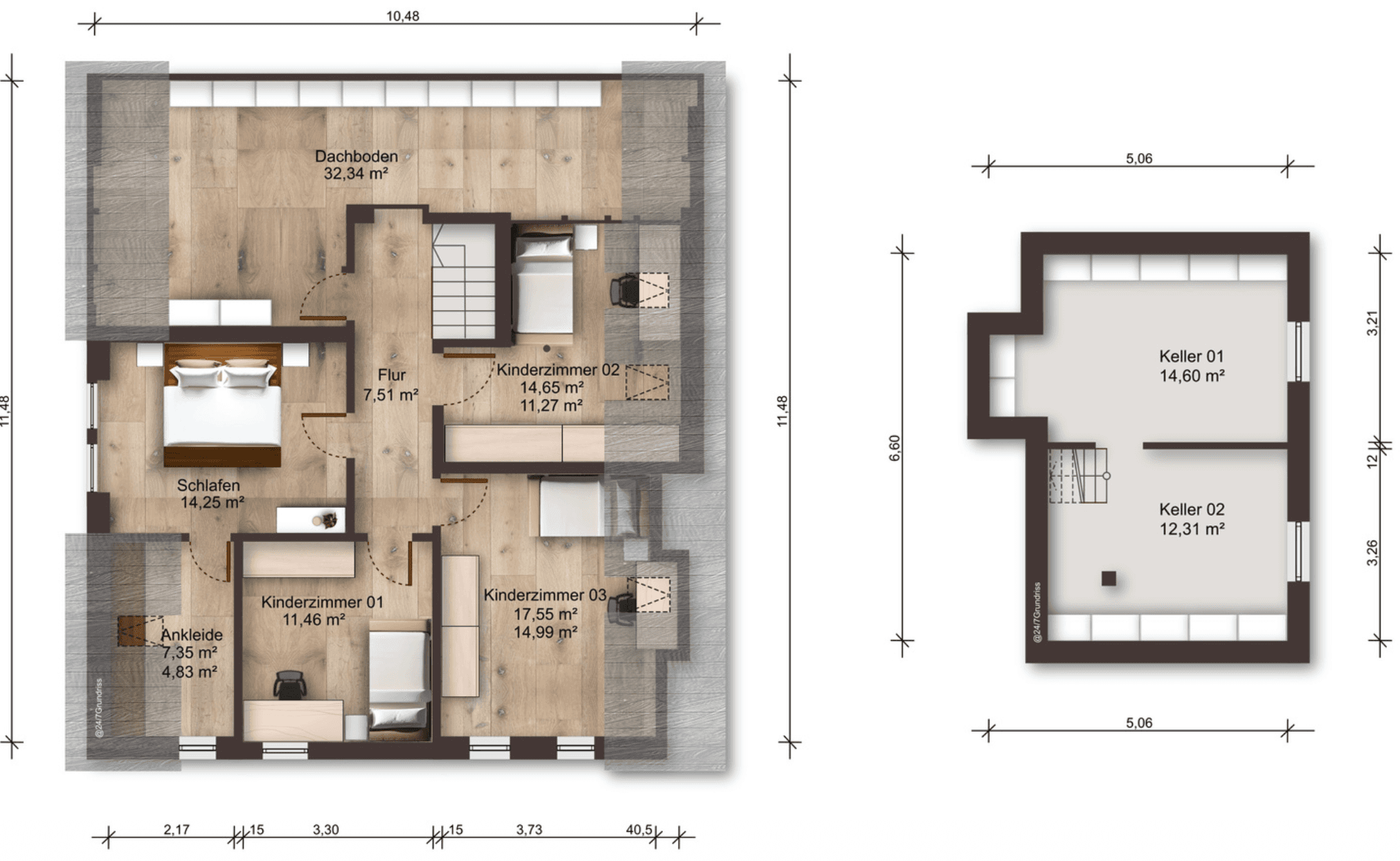 Grundriss Dachgeschoss Einfamilienhaus in Ottenstein