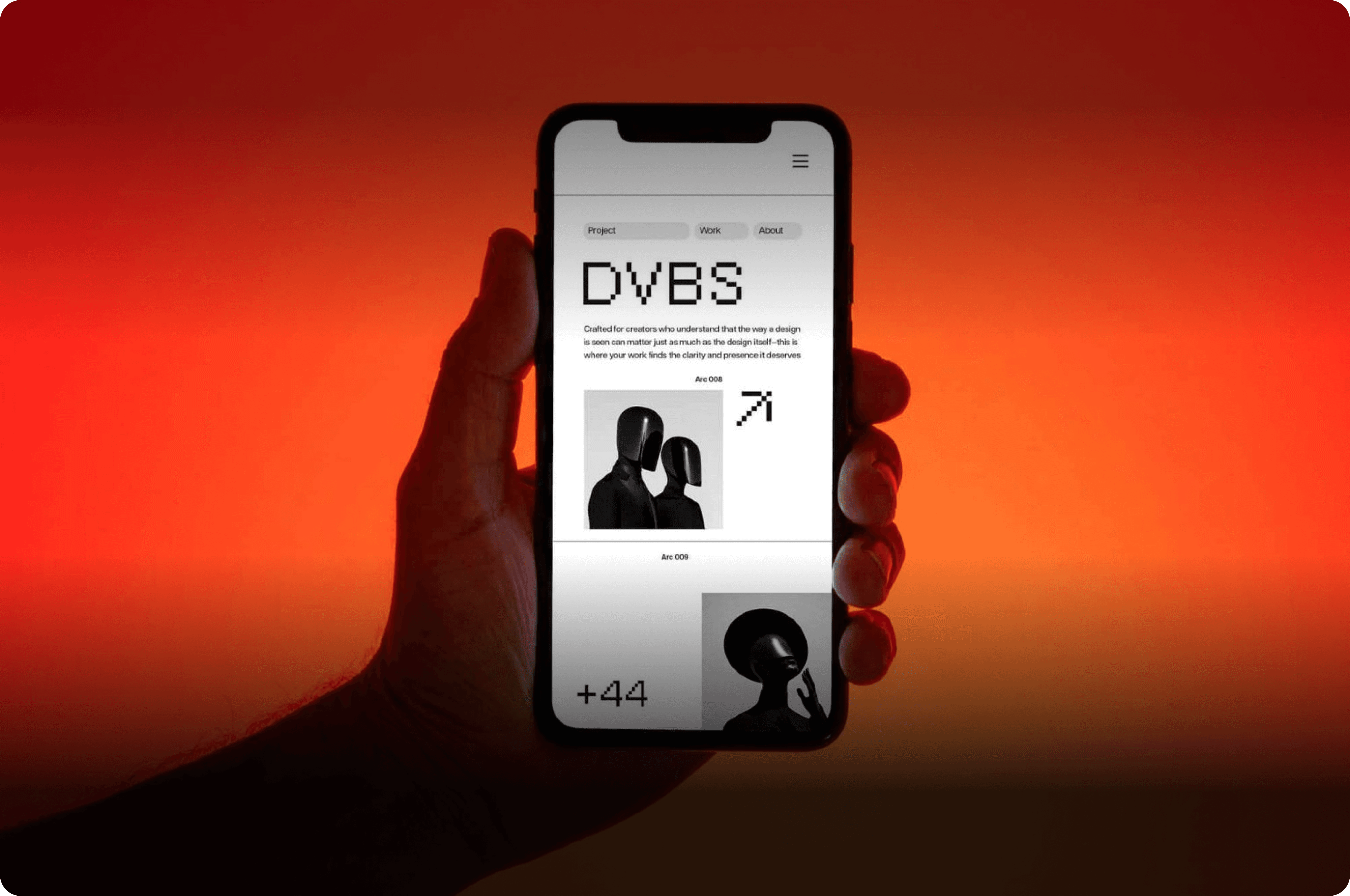 Person holding an iPad Pro mockup displaying a furniture catalog website design