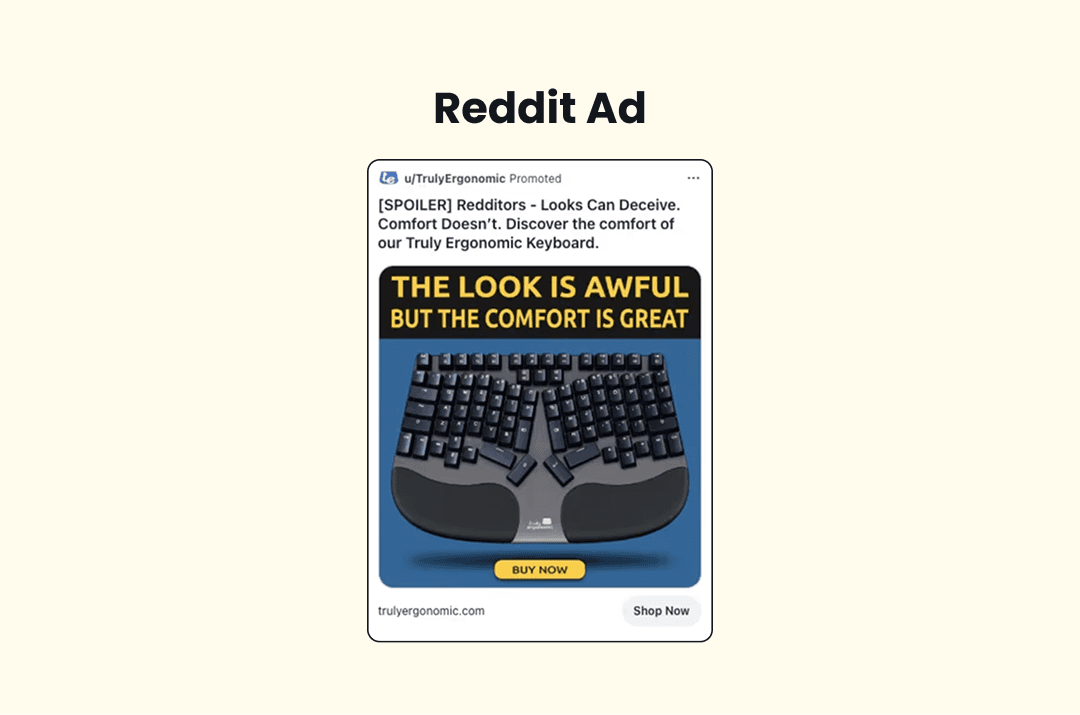 Screenshot of a Reddit ad