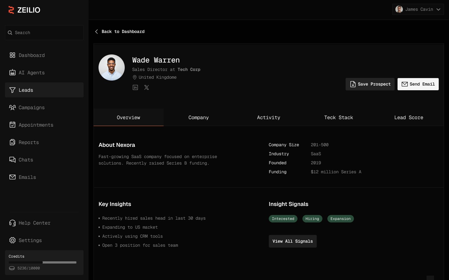 A dashboard UI of AI SaaS product in dark mode style