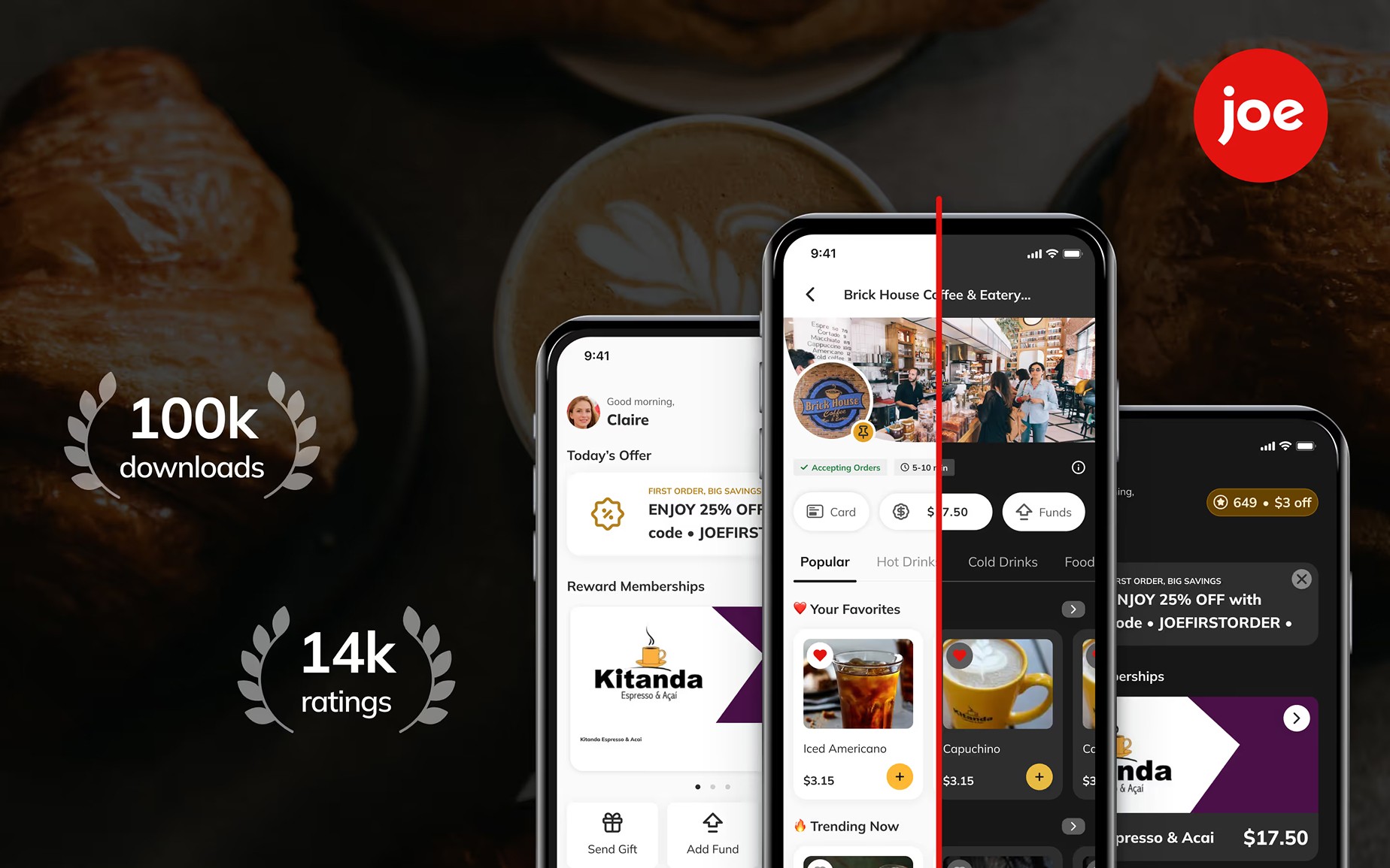 Simplified drink customization interface on mobile app