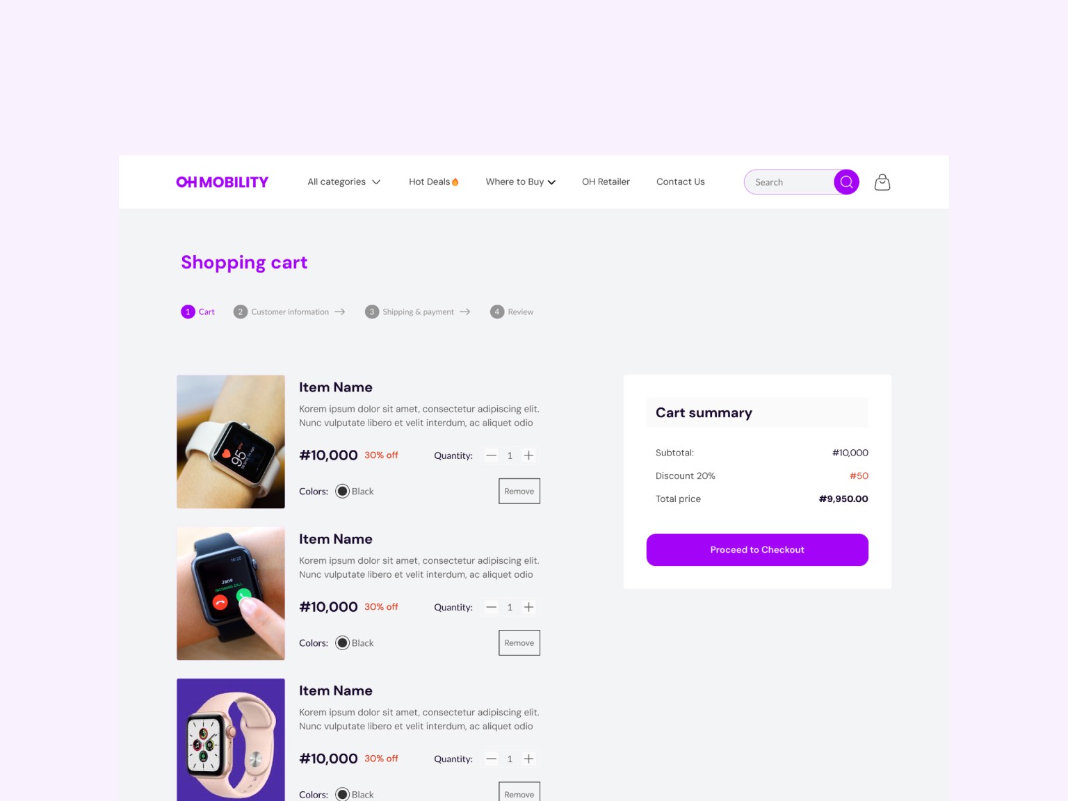 A screenshot from the Stuff page of the website