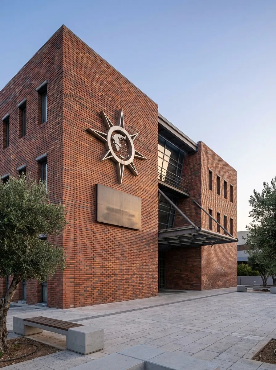 Exterior of the Hellenic Statistical Authority ELSTAT building in Greece.