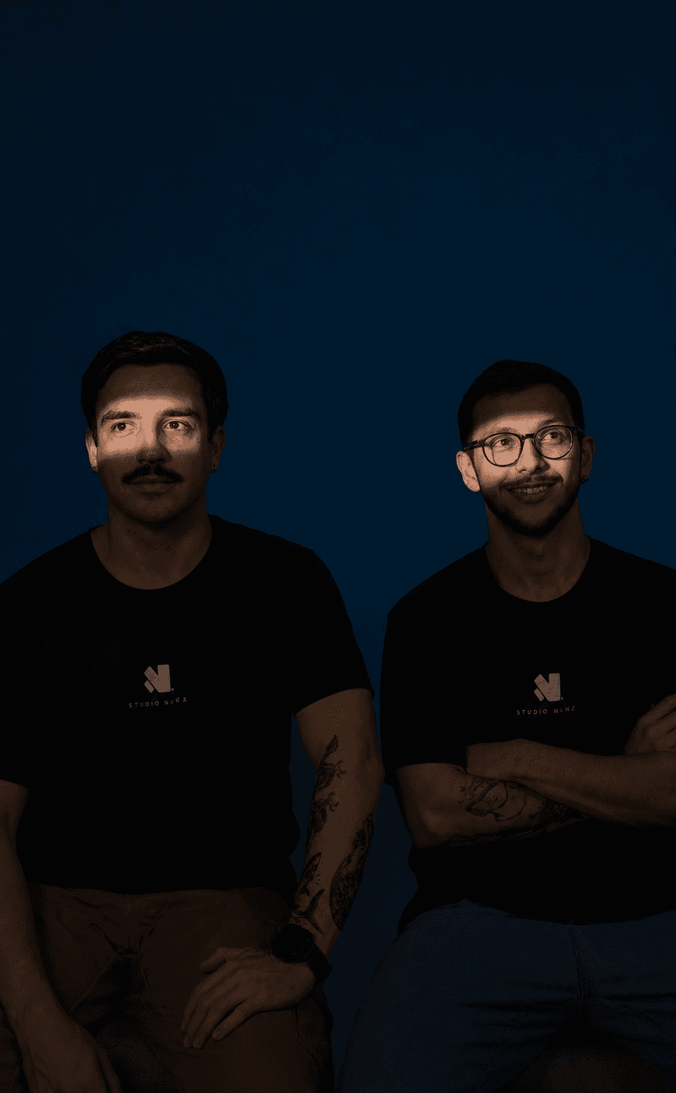 Portrait of portfolio creator – back view