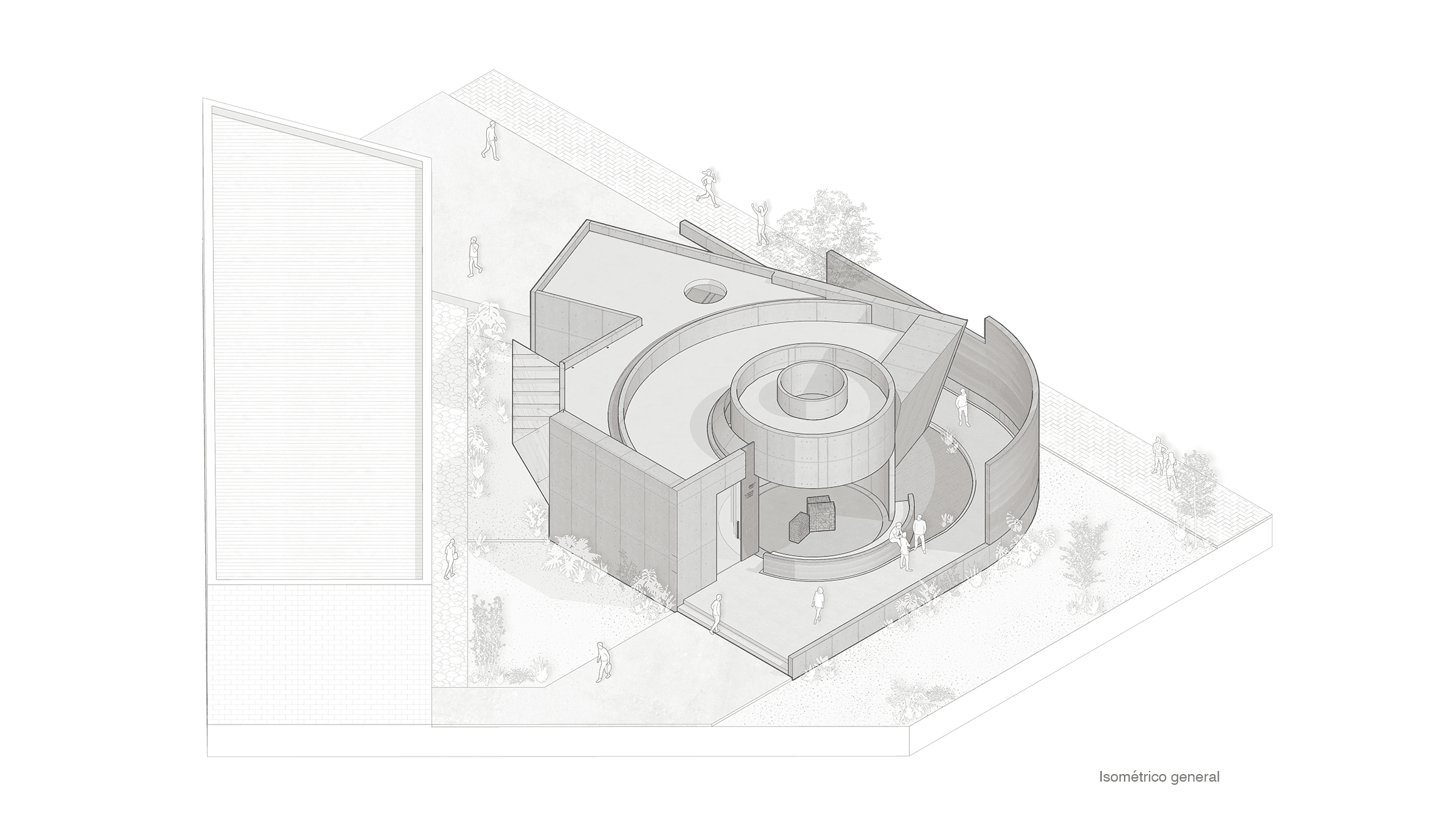 Snow-covered mountain peak emerging from clouds