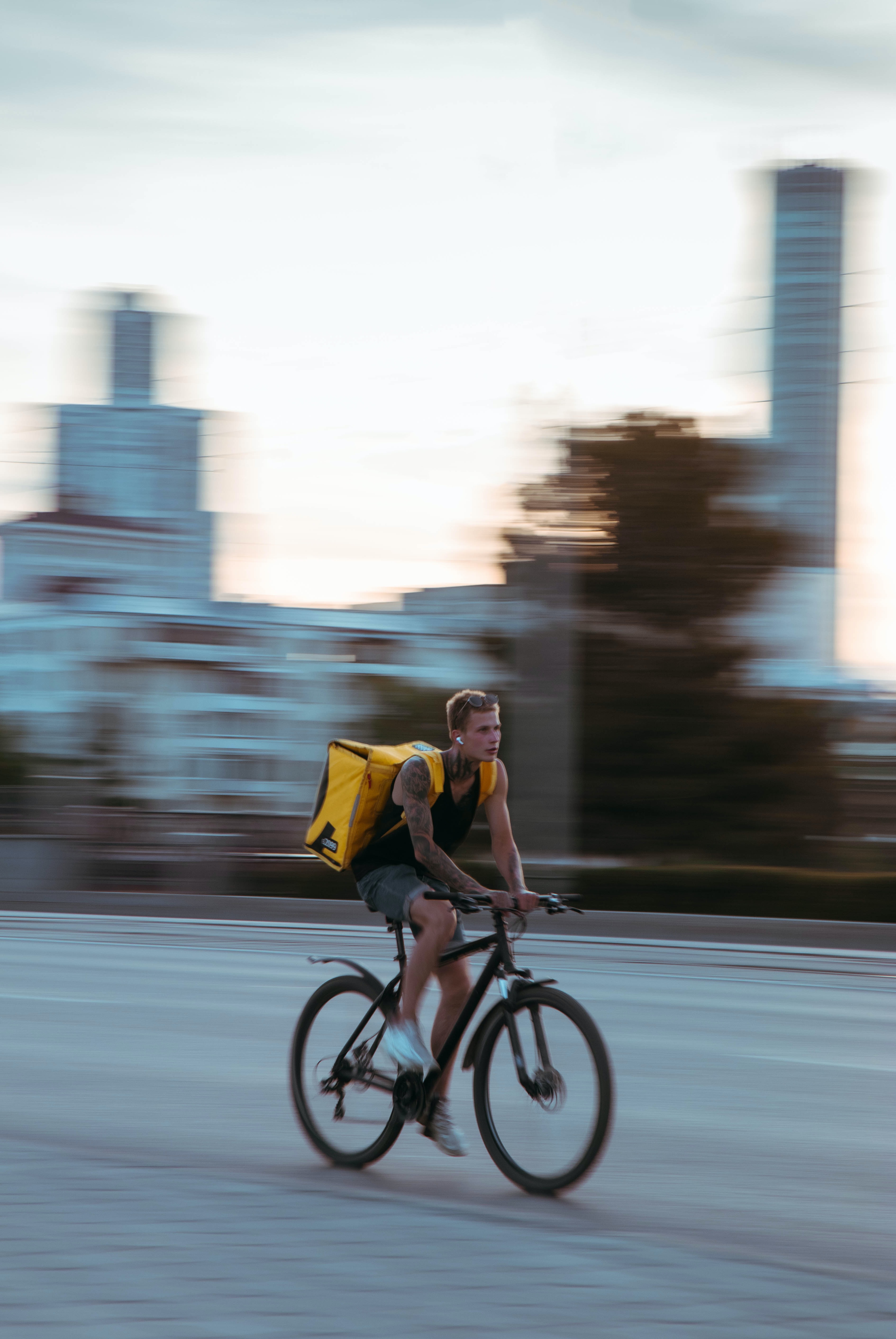 Courier on bike