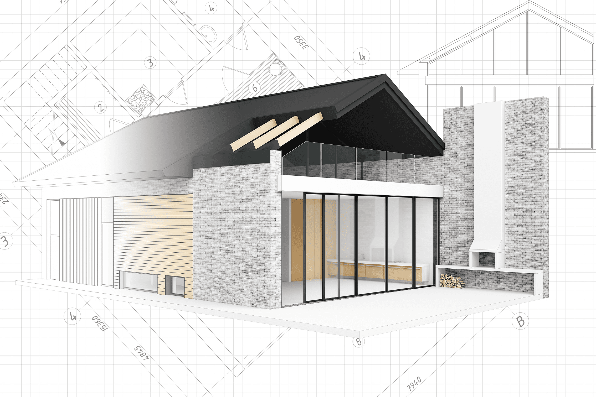 Konstrukce dřevěného krovu s projektovou dokumentací