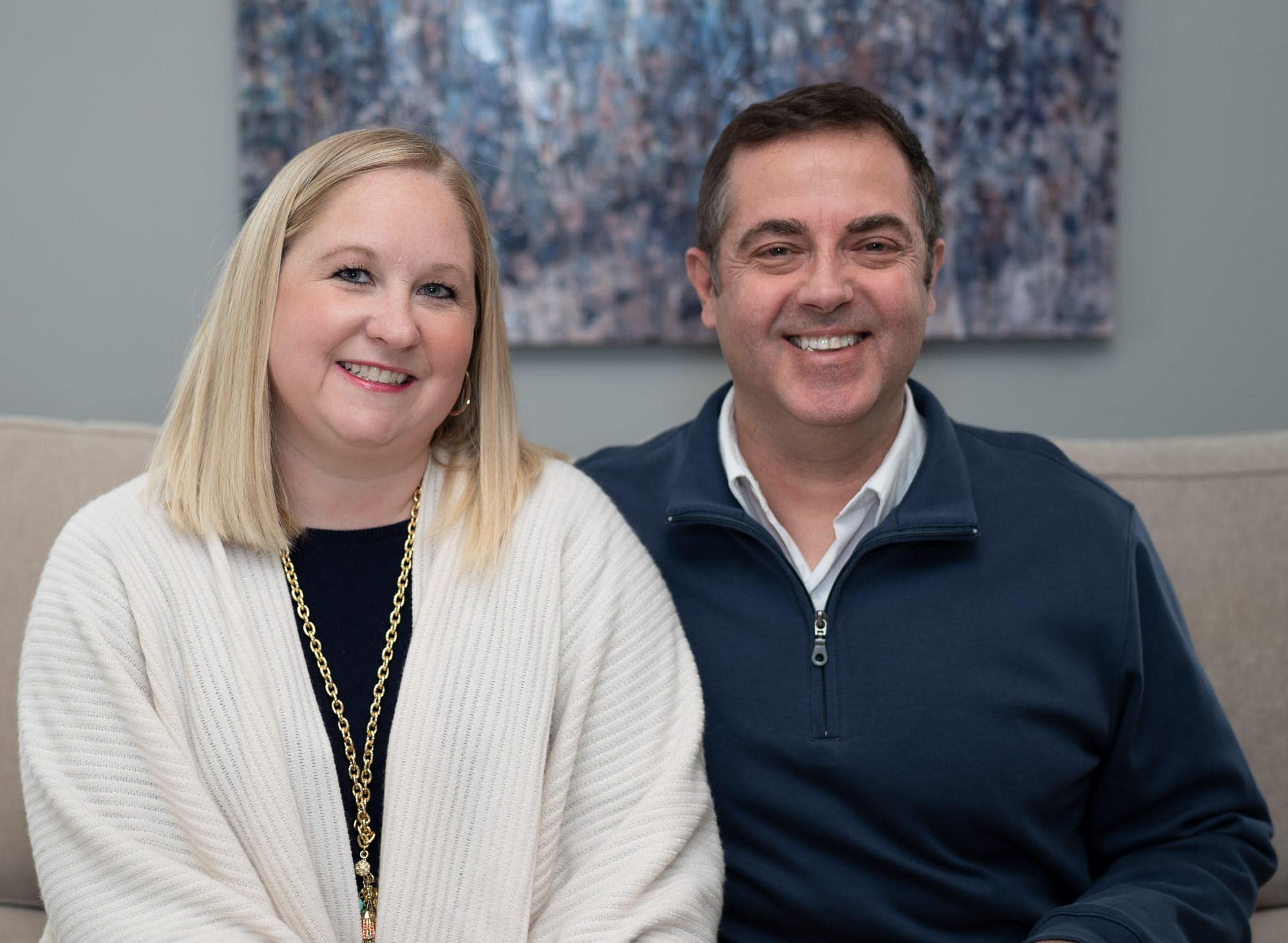 	Steve and Ashlee Abshire smiling together 