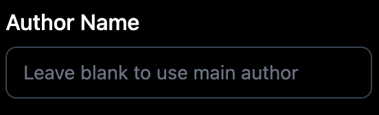 Author name field