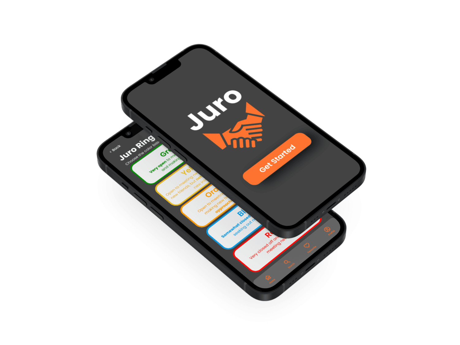 a pair of cell phones on a concrete block