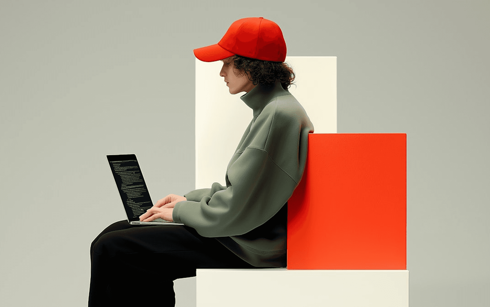 A person using a laptop